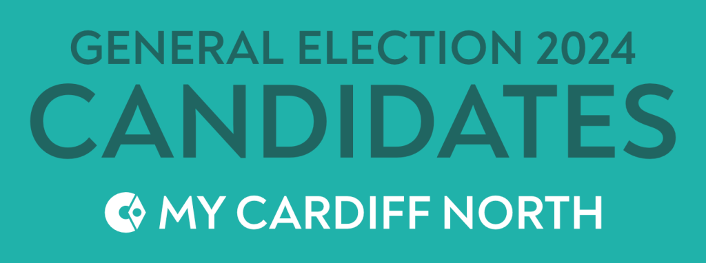 Banner containing text, "General Election 2024. Candidates" and My Cardiff North logo